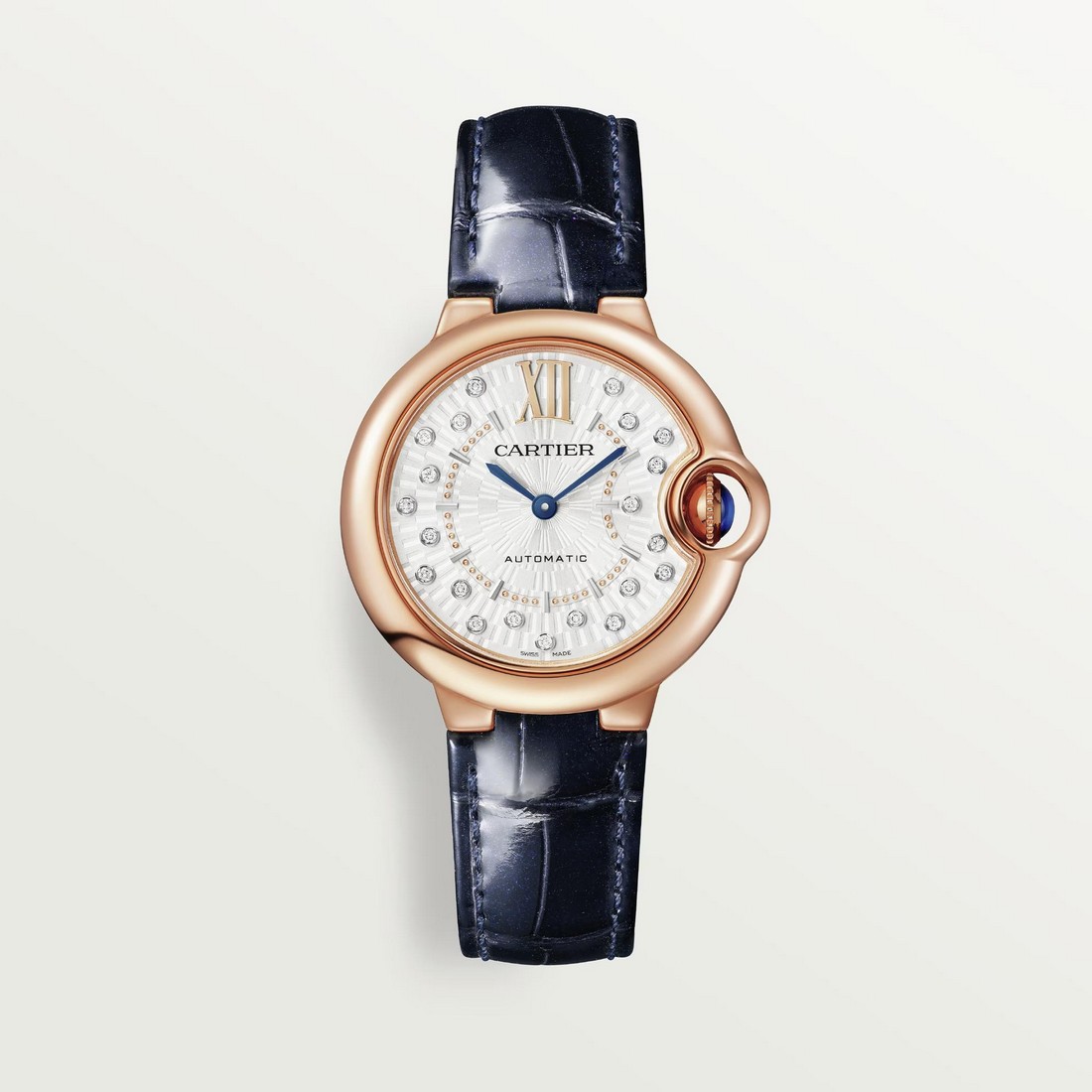 Đồng Hồ Cartier Ballon Bleu De Cartier Watch 33mm Nữ Xanh Vàng Hồng